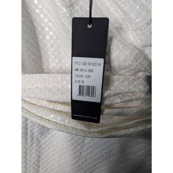 Elliatt Aridsia Ivory Sequin One Shoulder Mini Dress Sash NWT Size Small - Picture 12 of 15